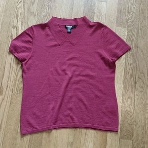 Dkny short sleeve Merino wool sweater, large